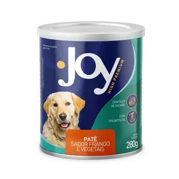 Racao Umida Joy Pate para Caes Adultos Frango e Vegetais 280g